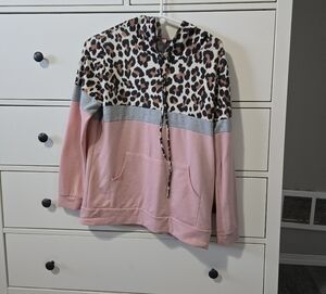 Pink Lily Leopard Print Sweater
